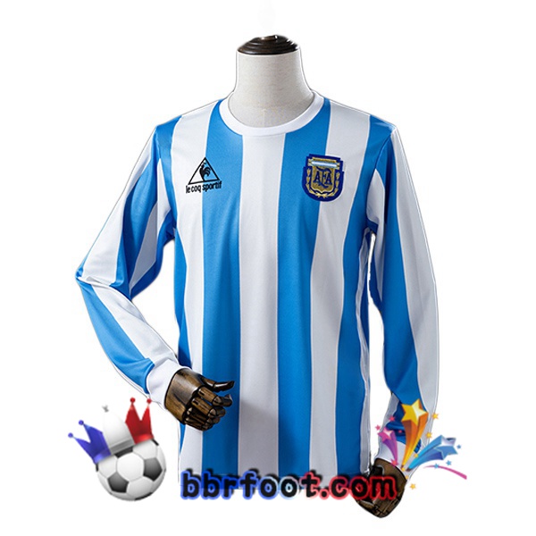 Maillot Foot Argentine Retro Domicile Manche Longue Bleu Blanc 1986 Maillot Foot Argentine Retro Domicile Manche Longue Bleu Blanc 1986