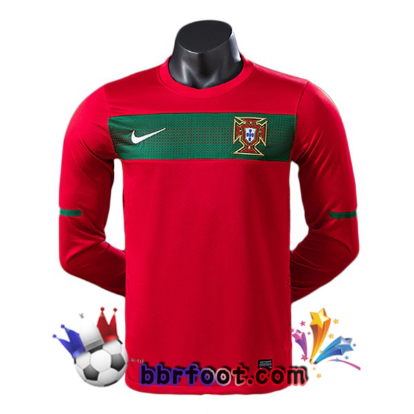 Maillot Foot Portugal Retro Domicile Manche Longue Rouge 2010 Maillot Foot Portugal Retro Domicile Manche Longue Rouge 2010