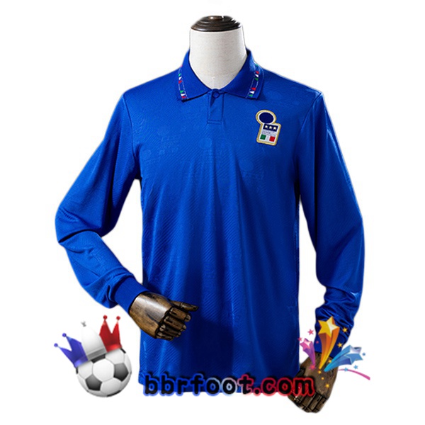 Maillot Foot Italie Retro Domicile Manche Longue Bleu 1994 Maillot Foot Italie Retro Domicile Manche Longue Bleu 1994