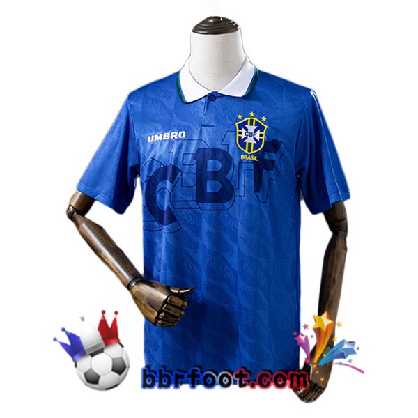 Maillot Foot Bresil Retro Exterieur Bleu 1992-1993 Maillot Foot Bresil Retro Exterieur Bleu 1992-1993