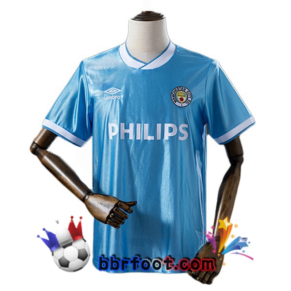 Maillot Foot Manchester City Retro Domicile Bleu 1986-1987 Maillot Foot Manchester City Retro Domicile Bleu 1986-1987