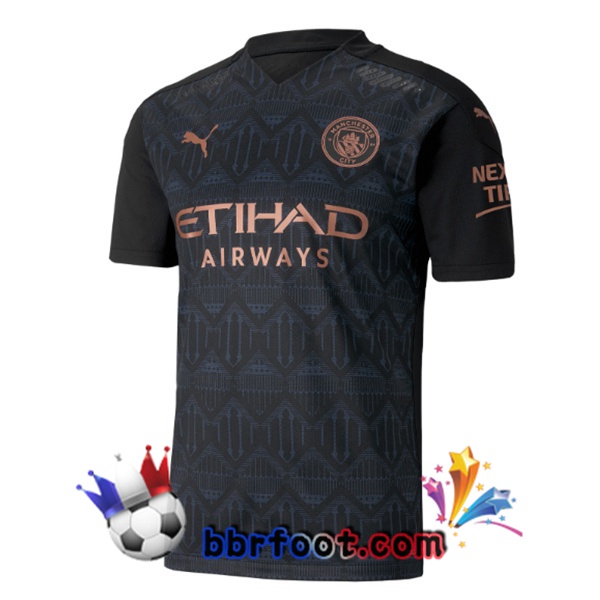 Maillot Foot Manchester City Retro Exterieur Noir 2020-2021