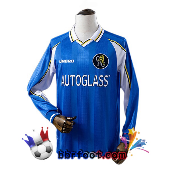 Maillot Foot FC Chelsea Retro Domicile Manche Longue Bleu 1997-1999