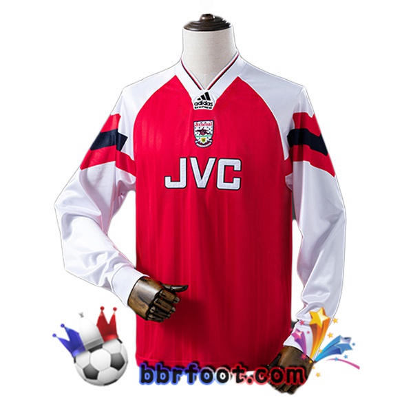 Maillot Foot Arsenal Retro Domicile Manche Longue Rouge 1992-1994 Maillot Foot Arsenal Retro Domicile Manche Longue Rouge 1992-1994