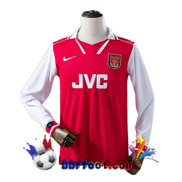 Maillot Foot Arsenal Retro Domicile Manche Longue Rouge 1996-1997 Maillot Foot Arsenal Retro Domicile Manche Longue Rouge 1996-1997