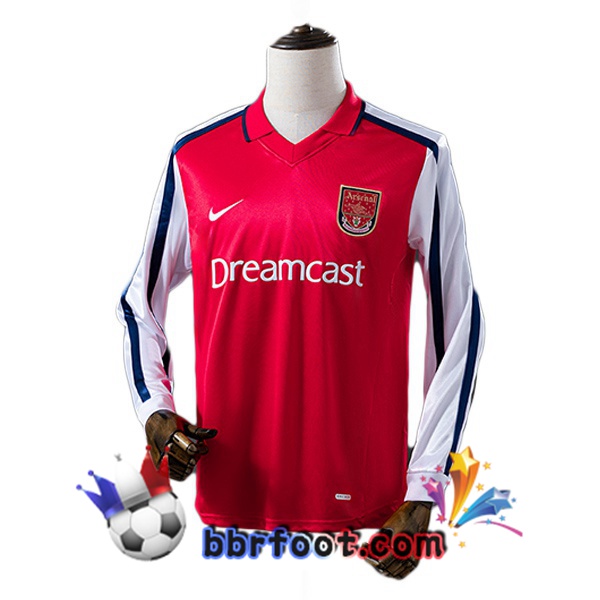Maillot Foot Arsenal Retro Domicile Manche Longue Rouge 2001-2002