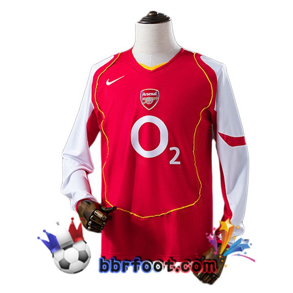 Maillot Foot Arsenal Retro Domicile Manche Longue Rouge 2004-2005