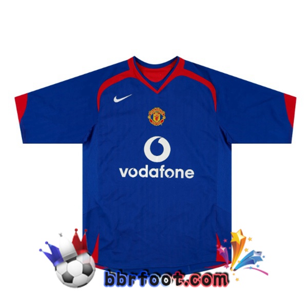 Maillot Foot Manchester United Retro Exterieur Bleu 2005-2006 Maillot Foot Manchester United Retro Exterieur Bleu 2005-2006