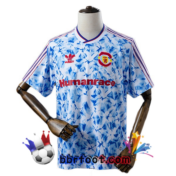 Maillot Foot Manchester United Human Race Retro Édition Spéciale Bleu Blanc 2020-2021