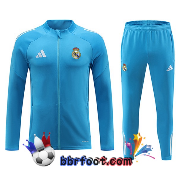 Survetement Foot - Veste Real Madrid Bleu 2025/2026 Survetement Foot - Veste Real Madrid Bleu 2025/2026