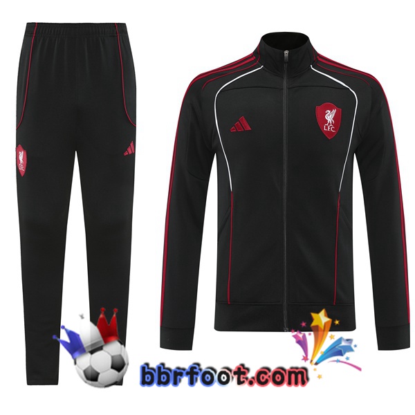 Survetement Foot - Veste FC Liverpool Noir 2025/2026 Survetement Foot - Veste FC Liverpool Noir 2025/2026