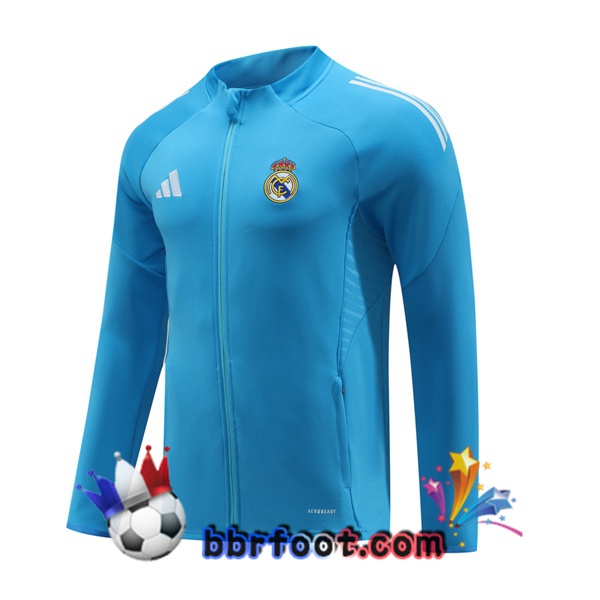 Veste Foot Real Madrid Bleu 2025/2026 Veste Foot Real Madrid Bleu 2025/2026