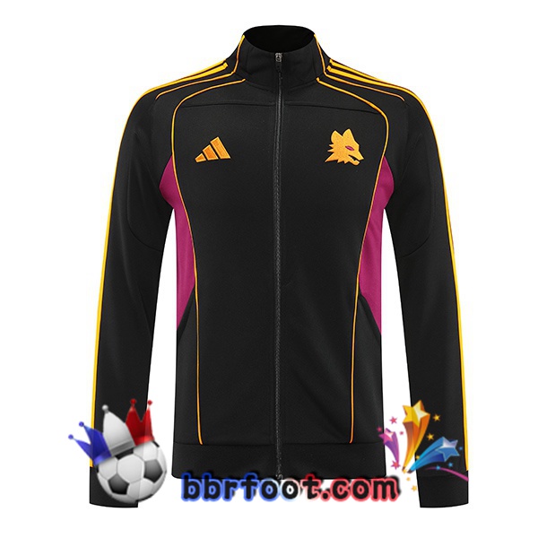 Veste Foot AS Roma Noir 2025/2026 Veste Foot AS Roma Noir 2025/2026