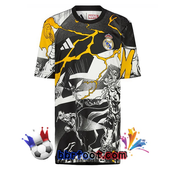Maillot Foot Real Madrid Édition Spéciale Blanc Noir 2025/2026 Maillot Foot Real Madrid Édition Spéciale Blanc Noir 2025/2026