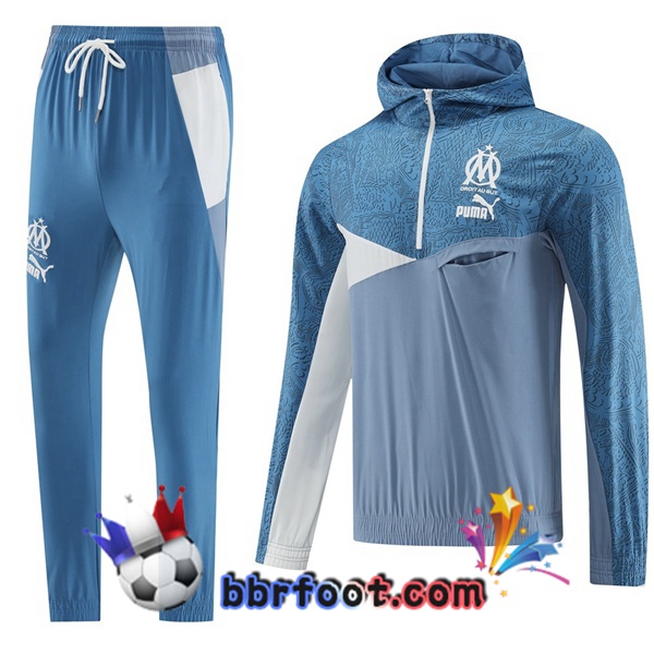 Survetement Foot - Coupe Vent Marseille OM Bleu 2025/2026 Survetement Foot - Coupe Vent Marseille OM Bleu 2025/2026