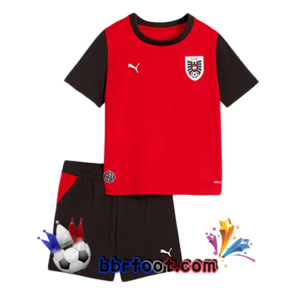 Maillots Equipe De Autriche Enfant Domicile Rouge Noir 2026/2027 Maillots Equipe De Autriche Enfant Domicile Rouge Noir 2026/2027