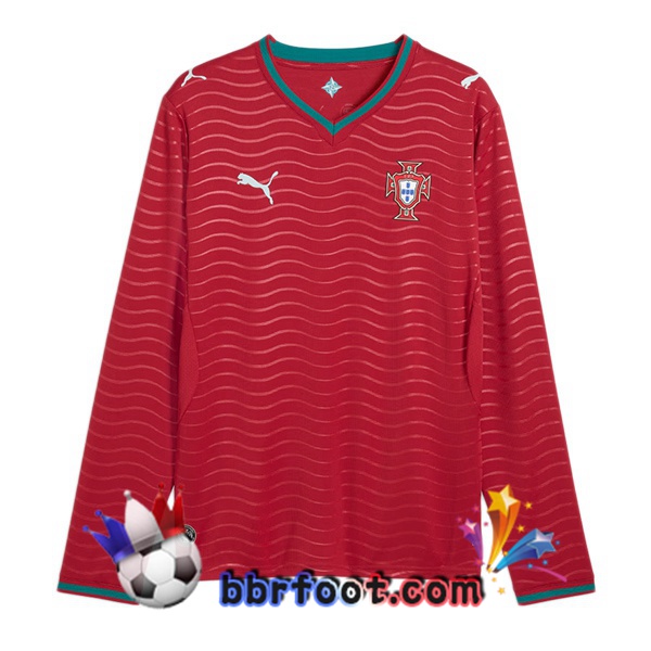 Maillots Equipe De Portugal Domicile Manche Longue Rouge FIFA World Cup 2026 Maillots Equipe De Portugal Domicile Manche Longue Rouge FIFA World Cup 2026