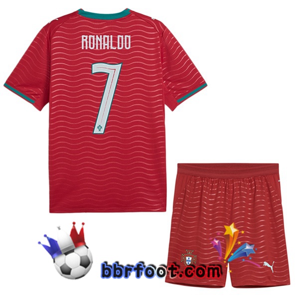 Maillots Equipe De Portugal (RONALDO 7) Enfant Domicile Rouge FIFA World Cup 2026 Maillots Equipe De Portugal (RONALDO 7) Enfant Domicile Rouge FIFA World Cup 2026