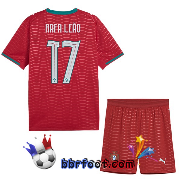 Maillots Equipe De Portugal (Rafa Leão 17) Enfant Domicile Rouge FIFA World Cup 2026 Maillots Equipe De Portugal (Rafa Leão 17) Enfant Domicile Rouge FIFA World Cup 2026