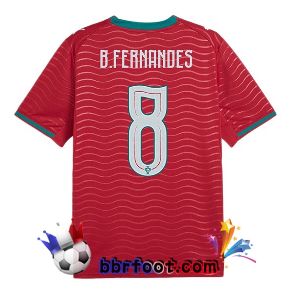 Maillots Equipe De Portugal (B. FERNANDES 8) Domicile Rouge 2026/2027 Maillots Equipe De Portugal (B. FERNANDES 8) Domicile Rouge 2026/2027