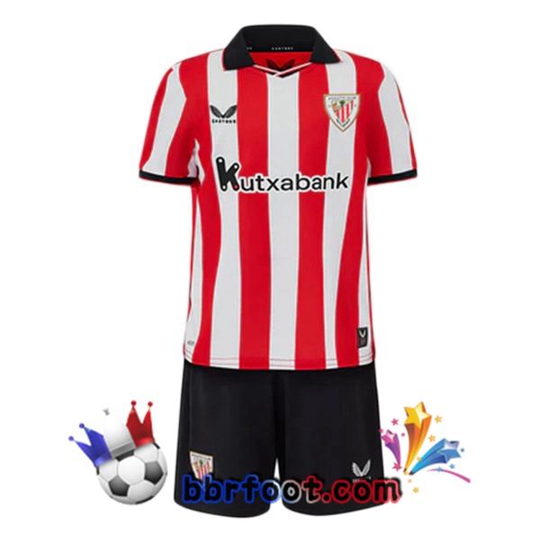 Maillot Foot Athletic Club Enfant Domicile Rouge Blanc 2025/2026 Maillot Foot Athletic Club Enfant Domicile Rouge Blanc 2025/2026