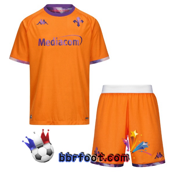 Maillot Foot ACF Fiorentina Enfant Quatrieme Orange 2025/2026 Maillot Foot ACF Fiorentina Enfant Quatrieme Orange 2025/2026