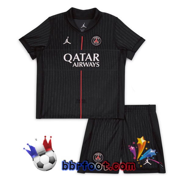 Maillot Foot Paris PSG Enfant Quatrieme Noir 2025/2026