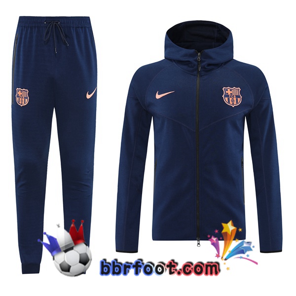 Survetement Foot - Sweat A Capuche FC Barcelone Bleu Royal 2025/2026 Survetement Foot - Sweat A Capuche FC Barcelone Bleu Royal 2025/2026