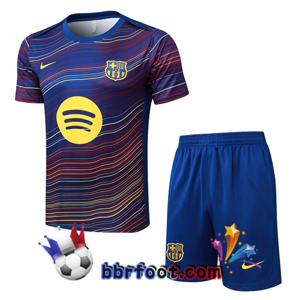 Ensemble Training T-Shirts FC Barcelone + Shorts Bleu Royal 2025/2026 Ensemble Training T-Shirts FC Barcelone + Shorts Bleu Royal 2025/2026