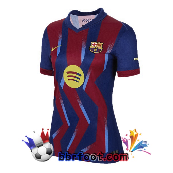 Maillot Foot FC Barcelone Femme Quatrieme Bleu Rouge 2025/2026