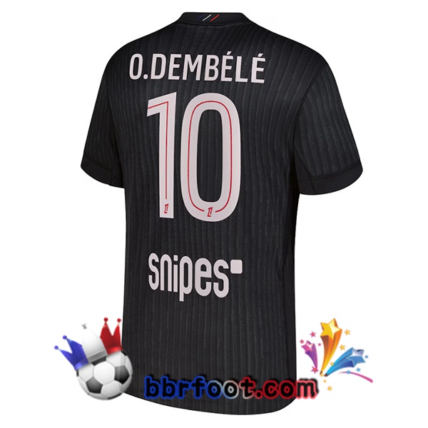 Maillot Foot Paris PSG (O. Dembélé 10) Quatrieme Noir 2025/2026