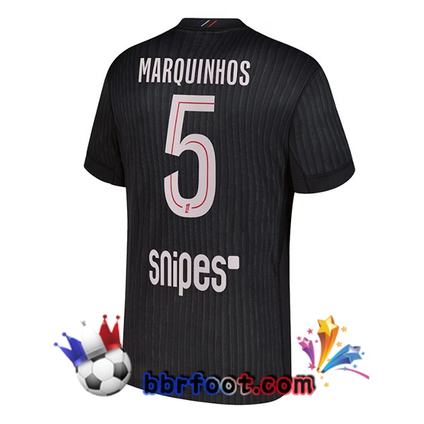Maillot Foot Paris PSG (Marquinhos 5) Quatrieme Noir 2025/2026 Maillot Foot Paris PSG (Marquinhos 5) Quatrieme Noir 2025/2026