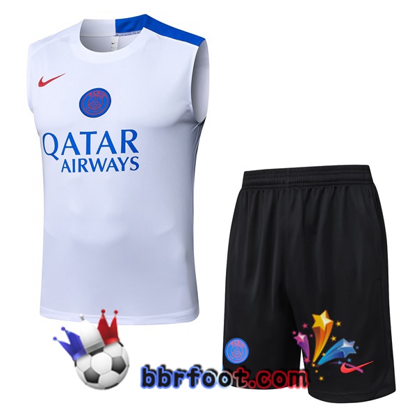 Gilet Foot Paris PSG + Shorts Blanc 2025/2026 Gilet Foot Paris PSG + Shorts Blanc 2025/2026