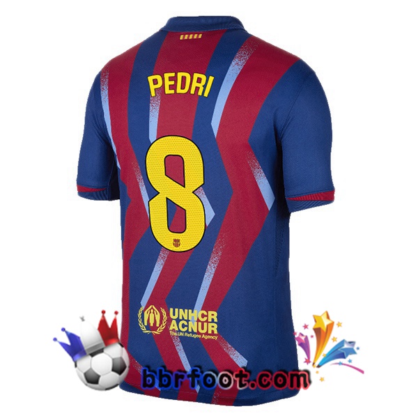 Maillot Foot FC Barcelone (PEDRI 8) Quatrieme Bleu Rouge 2025/2026 Maillot Foot FC Barcelone (PEDRI 8) Quatrieme Bleu Rouge 2025/2026
