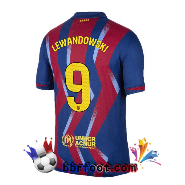 Maillot Foot FC Barcelone (LEWANDOWSKI 9) Quatrieme Bleu Rouge 2025/2026 Maillot Foot FC Barcelone (LEWANDOWSKI 9) Quatrieme Bleu Rouge 2025/2026