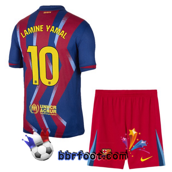 Maillot Foot FC Barcelone (LAMINE YAMAL 10) Enfant Quatrieme Bleu Rouge 2025/2026 Maillot Foot FC Barcelone (LAMINE YAMAL 10) Enfant Quatrieme Bleu Rouge 2025/2026