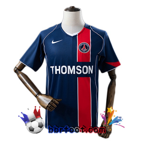 Maillot Foot Paris PSG Retro Domicile Bleu Royal 2004-2005 Maillot Foot Paris PSG Retro Domicile Bleu Royal 2004-2005