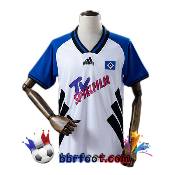 Maillot Foot Hamburger SV Retro Domicile Blanc Bleu 1994-1995 Maillot Foot Hamburger SV Retro Domicile Blanc Bleu 1994-1995