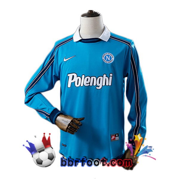 Maillot Foot SSC Naples Retro Domicile Manche Longue Bleu 1998-1999