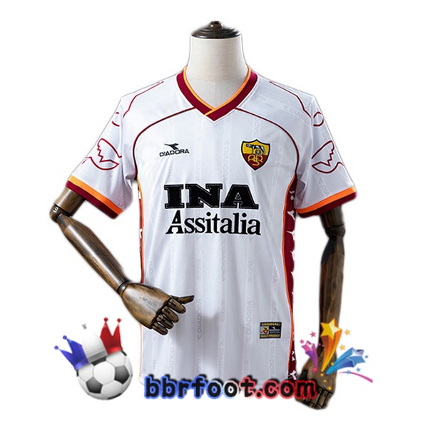 Maillot Foot AS Roma Retro Exterieur Blanc 1999-2000 Maillot Foot AS Roma Retro Exterieur Blanc 1999-2000