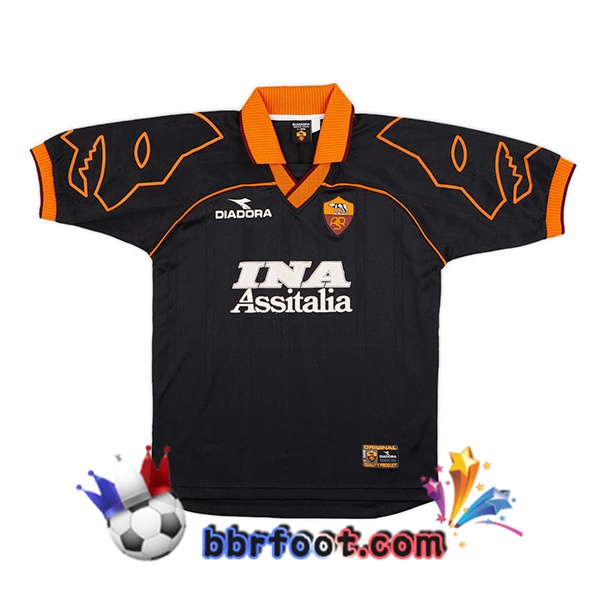 Maillot Foot AS Roma Retro Third Noir 1999-2000 Maillot Foot AS Roma Retro Third Noir 1999-2000