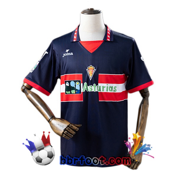 Maillot Foot Sporting Gijon Retro Third Bleu Royal 1996-1997 Maillot Foot Sporting Gijon Retro Third Bleu Royal 1996-1997