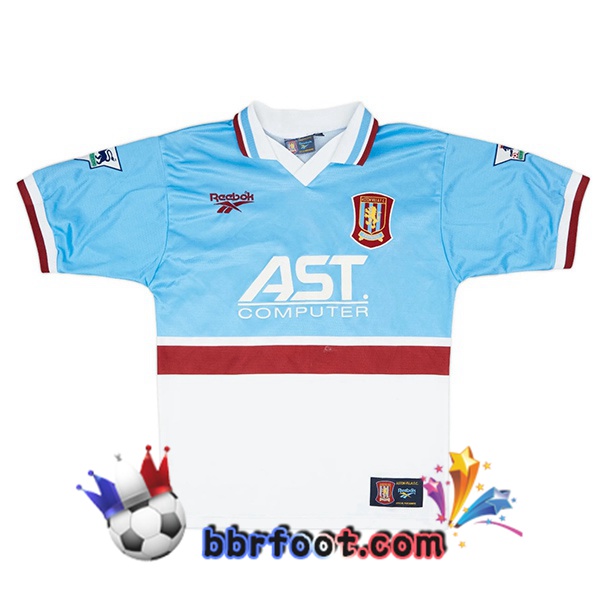 Maillot Foot Aston Villa Retro Exterieur Bleu Blanc 1997-1998 Maillot Foot Aston Villa Retro Exterieur Bleu Blanc 1997-1998