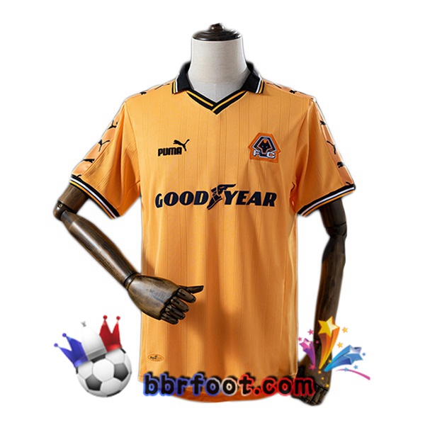 Maillot Foot Wolves Retro Domicile Jaune 1998-1999 Maillot Foot Wolves Retro Domicile Jaune 1998-1999