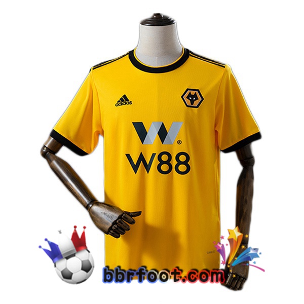 Maillot Foot Wolves Retro Domicile Jaune 2018-2019 Maillot Foot Wolves Retro Domicile Jaune 2018-2019