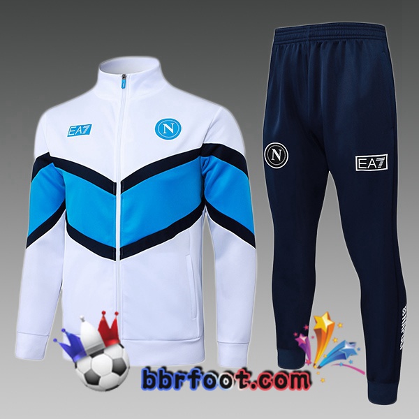 Survetement Foot - Veste SSC Naples Enfant Blanc 2025/2026 Survetement Foot - Veste SSC Naples Enfant Blanc 2025/2026