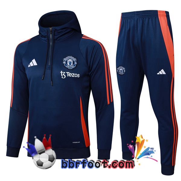 Survetement Foot - Sweat A Capuche Manchester United Bleu Royal 2025/2026