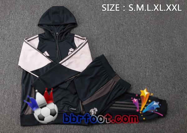 Survetement Foot - Sweat A Capuche Real Madrid Noir Rose 2025/2026