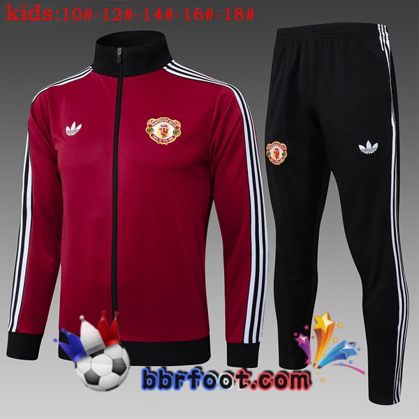 Survetement Foot - Veste Manchester United Enfant Rouge 2025/2026