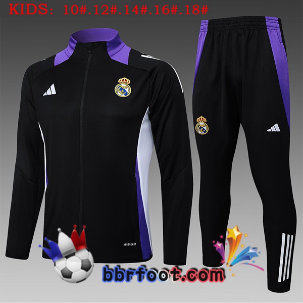 Survetement Foot - Veste Real Madrid Enfant Noir 2025/2026